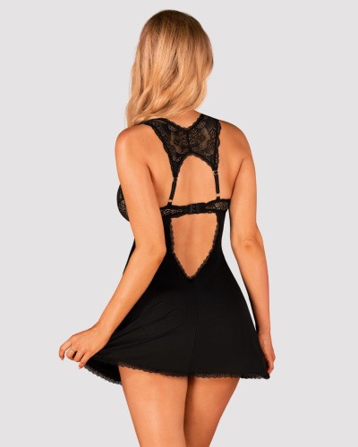 Obsessive Donna Dream babydoll - сексуальна сорочка з мереживом та стрінги, M/L (чорний) - купити в Києві, Україні